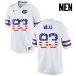 Men's Florida Gators #83 Rick Wells NCAA Nike White USA Flag Fashion Authentic Stitched College Football Jersey PLG7262XD